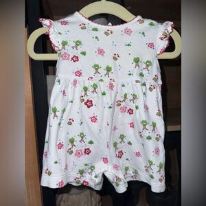 Kissy Kissy pima playsuit romper baby girl floral flowers print frogs ruffles